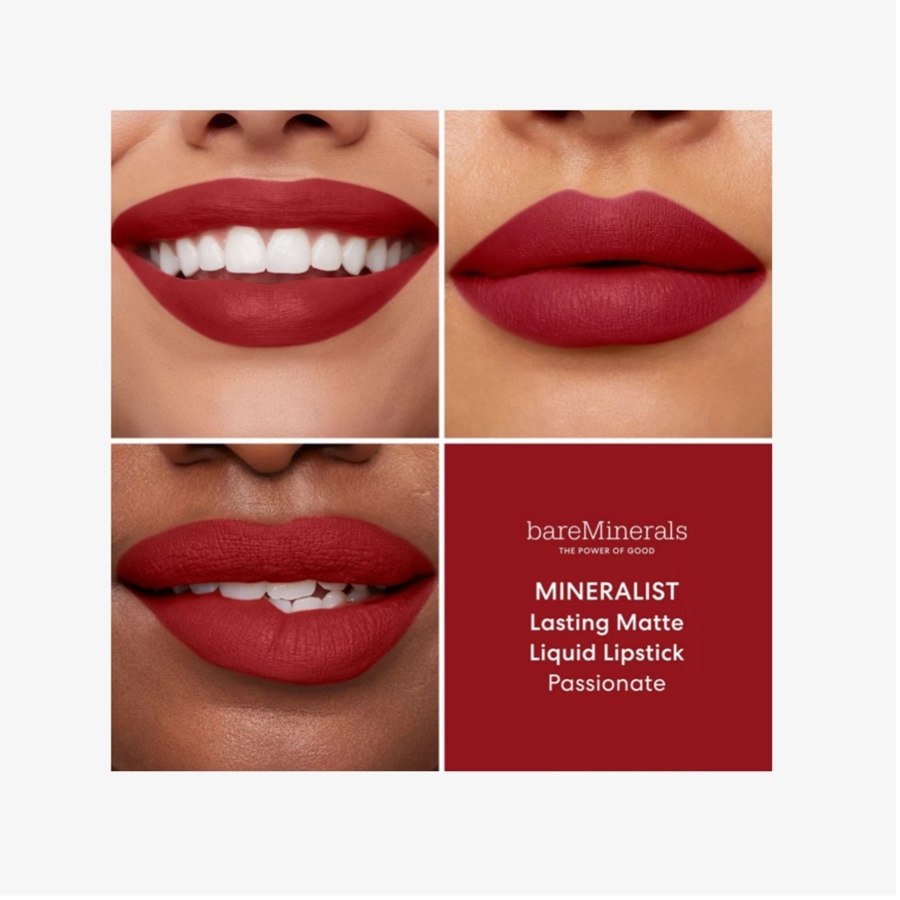 bareMinerals Red Matte Lipstick Bold Color - Passionate